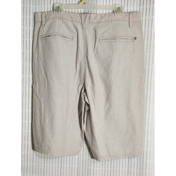 Hang Ten Shorts For Mens Size 36 Color Beige 100% Cotton With Pockets B9 - Picture 2 of 12